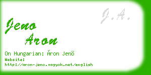 jeno aron business card
